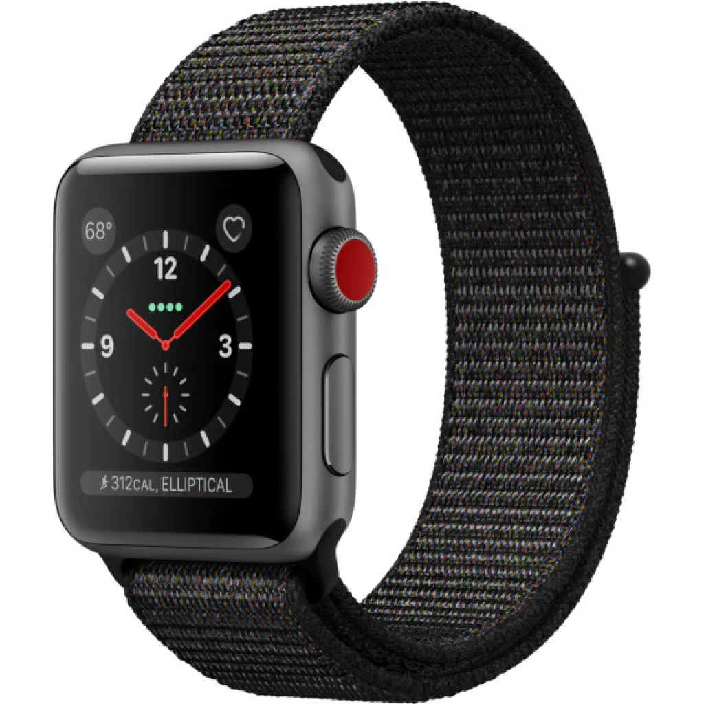 Смарт-годинник Apple Watch Series 3 GPS + Cellular 38mm Space Gray Aluminum Case with Black Sport Loop (MRQE2)