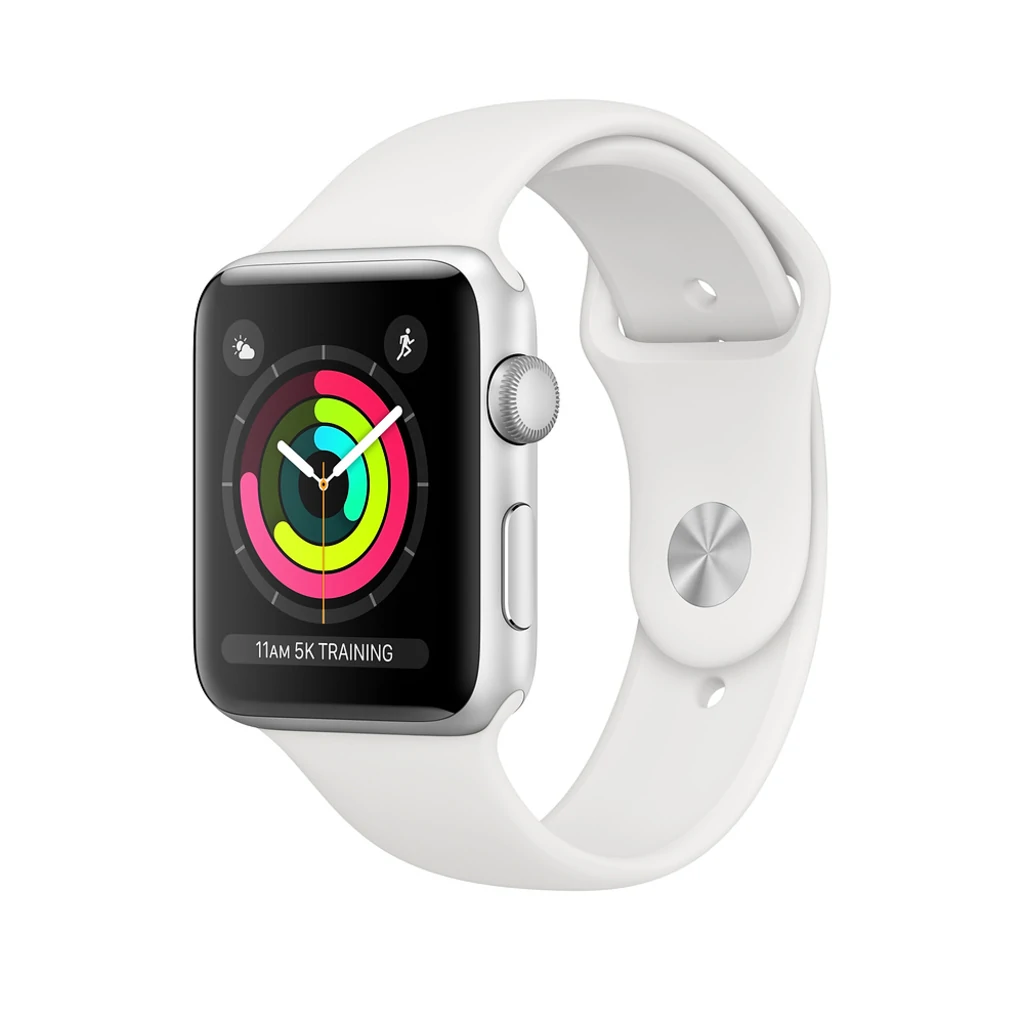 Apple Watch Series 3 GPS 38mm Silver Aluminum with White Sport Band (MTEY2)