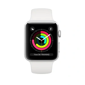 Apple Watch Series 3 GPS 38mm Silver Aluminum with White Sport Band (MTEY2)