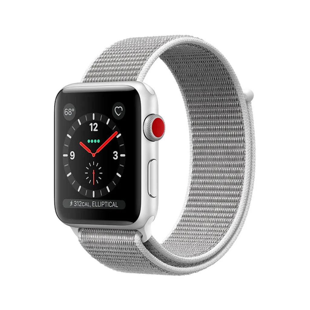 Apple Watch Series 3 GPS + Cellular 42mm Silver Aluminum with Seashell Sport Loop (MQK52)