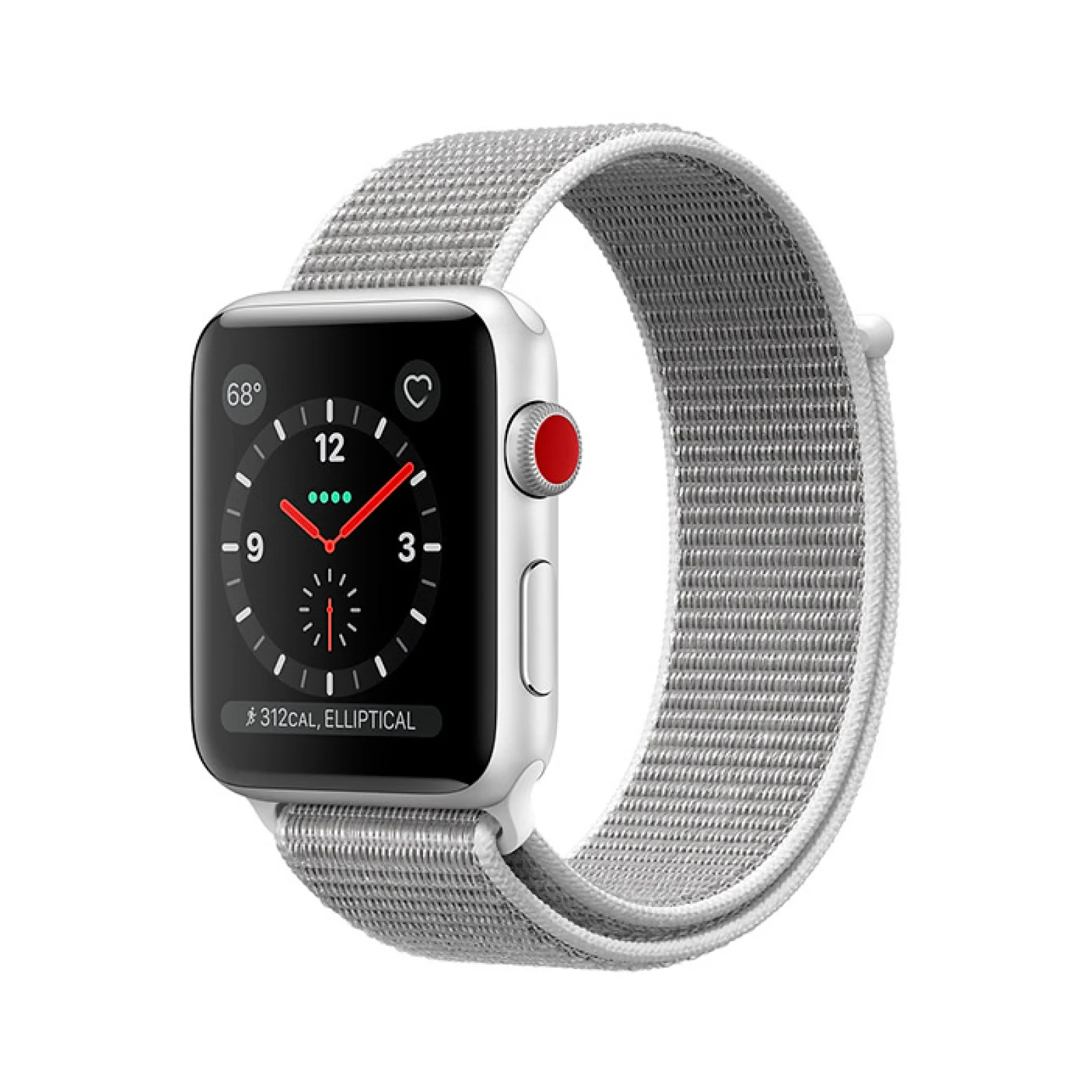 Apple Watch Series 3 GPS + Cellular 42mm Silver Aluminum with Seashell Sport Loop (MQK52)