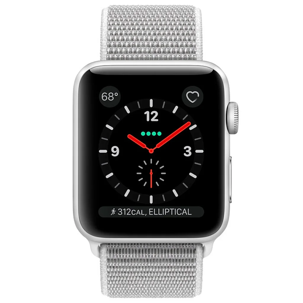 Apple Watch Series 3 GPS + Cellular 42mm Silver Aluminum with Seashell Sport Loop (MQK52)