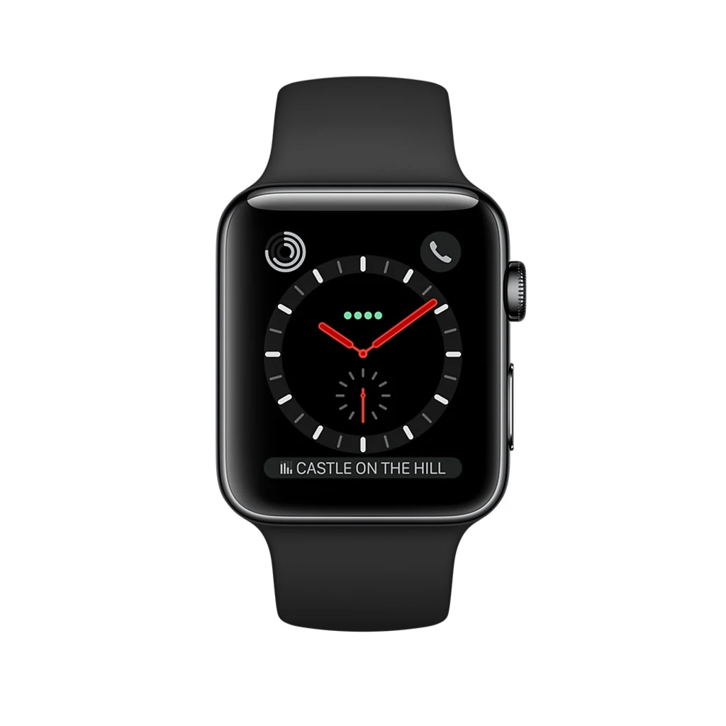 Apple Watch Series 3 GPS + Cellular 42mm Space Black Stainless Steel with Black Sport Band (MQK92)