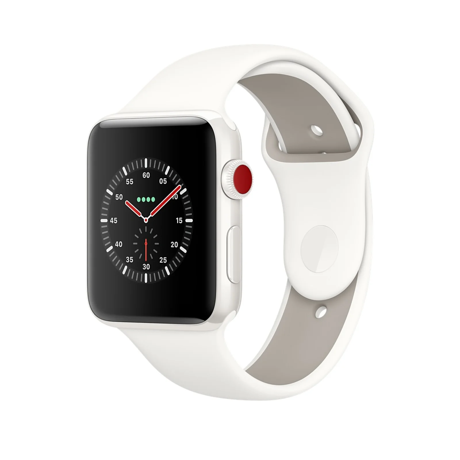Apple Watch Edition Series 3 GPS + Cellular 42mm White Ceramic with Soft White/Pebble Sport Band (MQKD2)