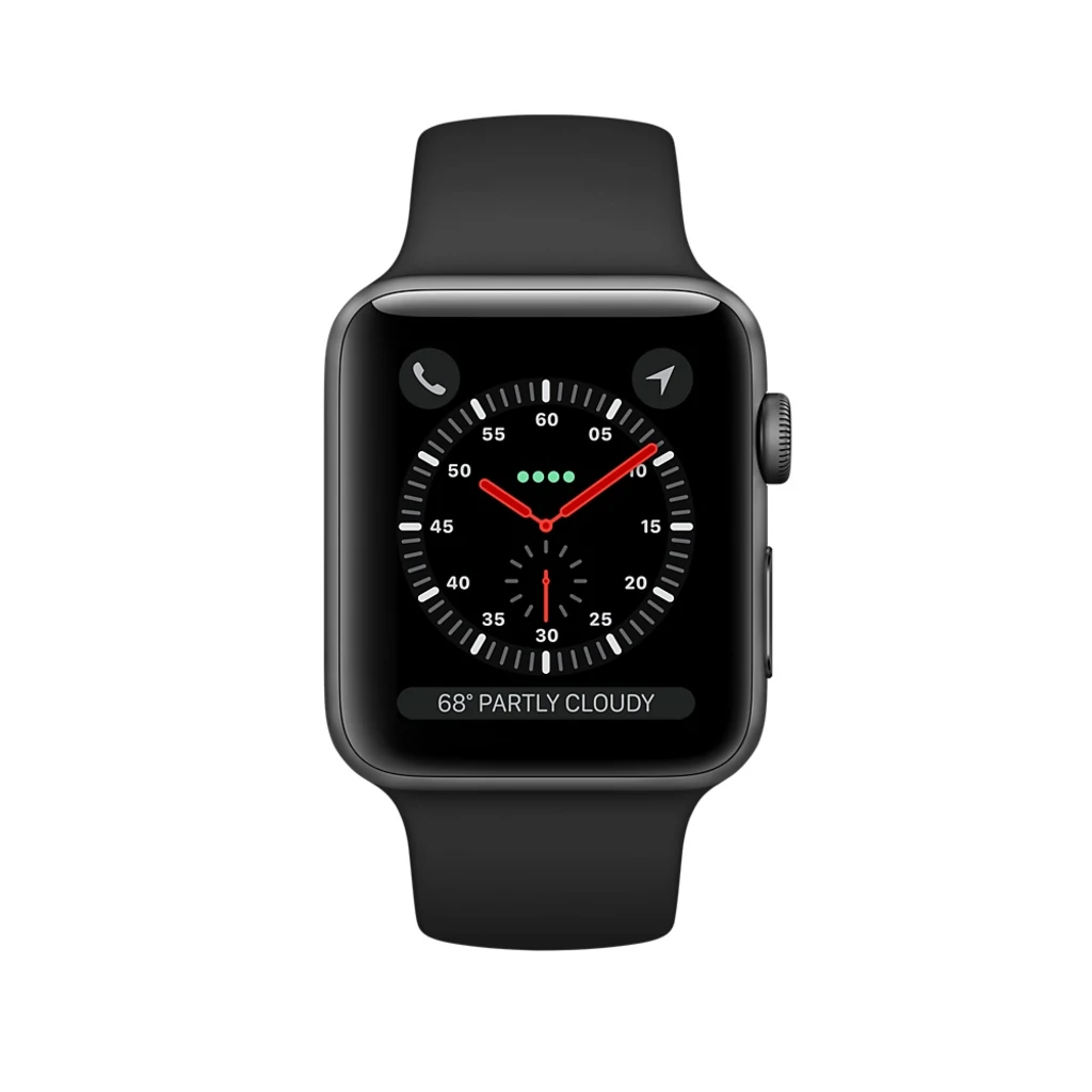 Apple Watch Series 3 GPS 38mm Space Gray Aluminum with Black Sport Band (MTF02)