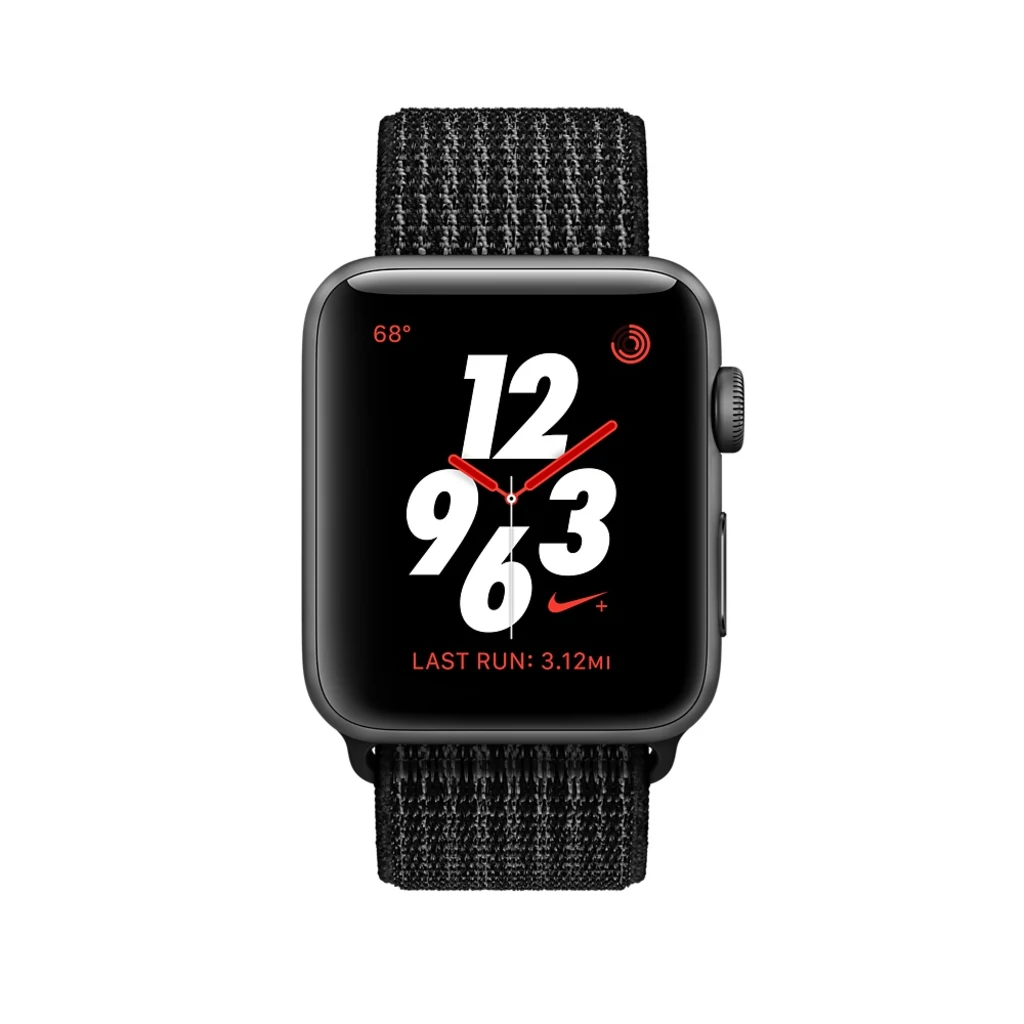 Apple Watch Nike+ Series 3 GPS + Cellular 42mm Space Gray Aluminum with Black/Pure Platinum Sport Loop (MQLF2)