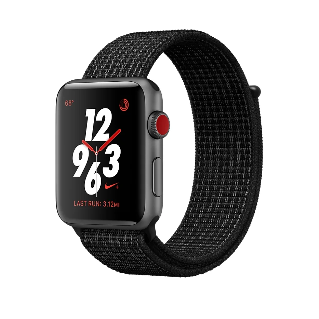 Apple Watch Nike+ Series 3 GPS + Cellular 42mm Space Gray Aluminum with Black/Pure Platinum Sport Loop (MQLF2)