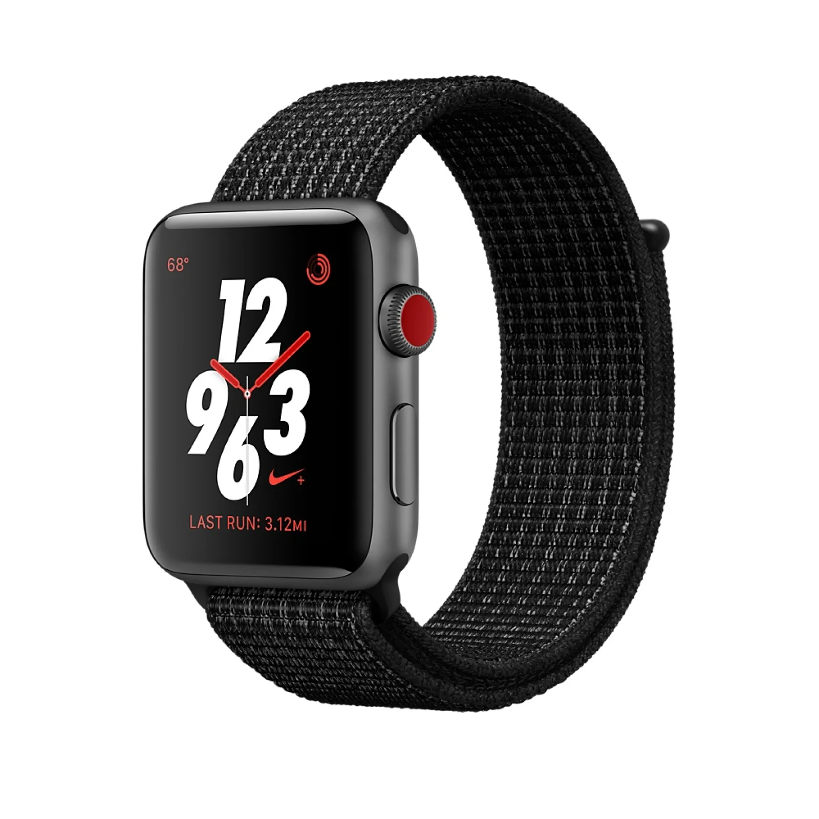 Apple Watch Nike+ Series 3 GPS + Cellular 42mm Space Gray Aluminum with Black/Pure Platinum Sport Loop (MQLF2)