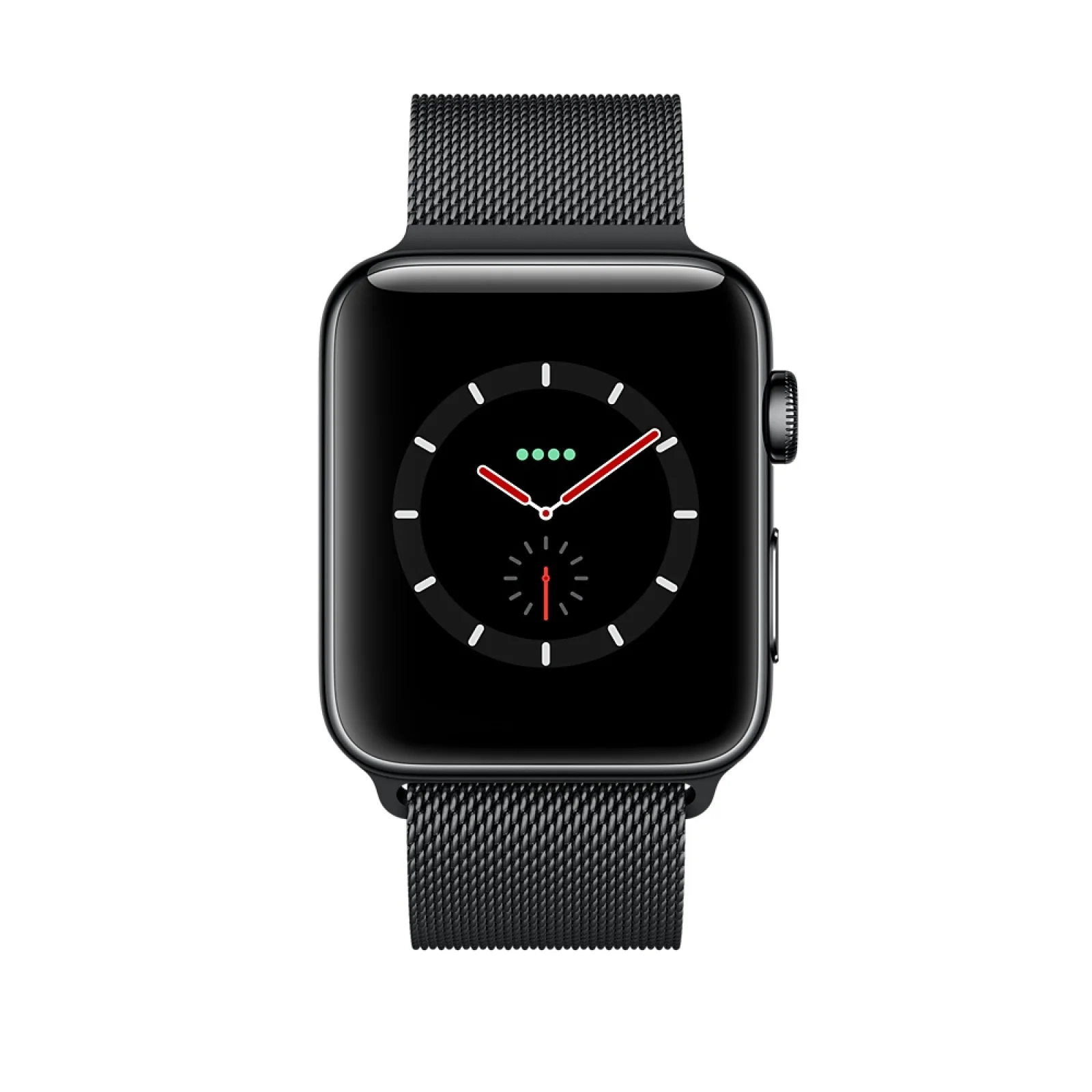 Apple Watch Series 3 GPS + Cellular 42mm Space Black Stainless Steel with Space Black Milanese Loop (MR1L2)