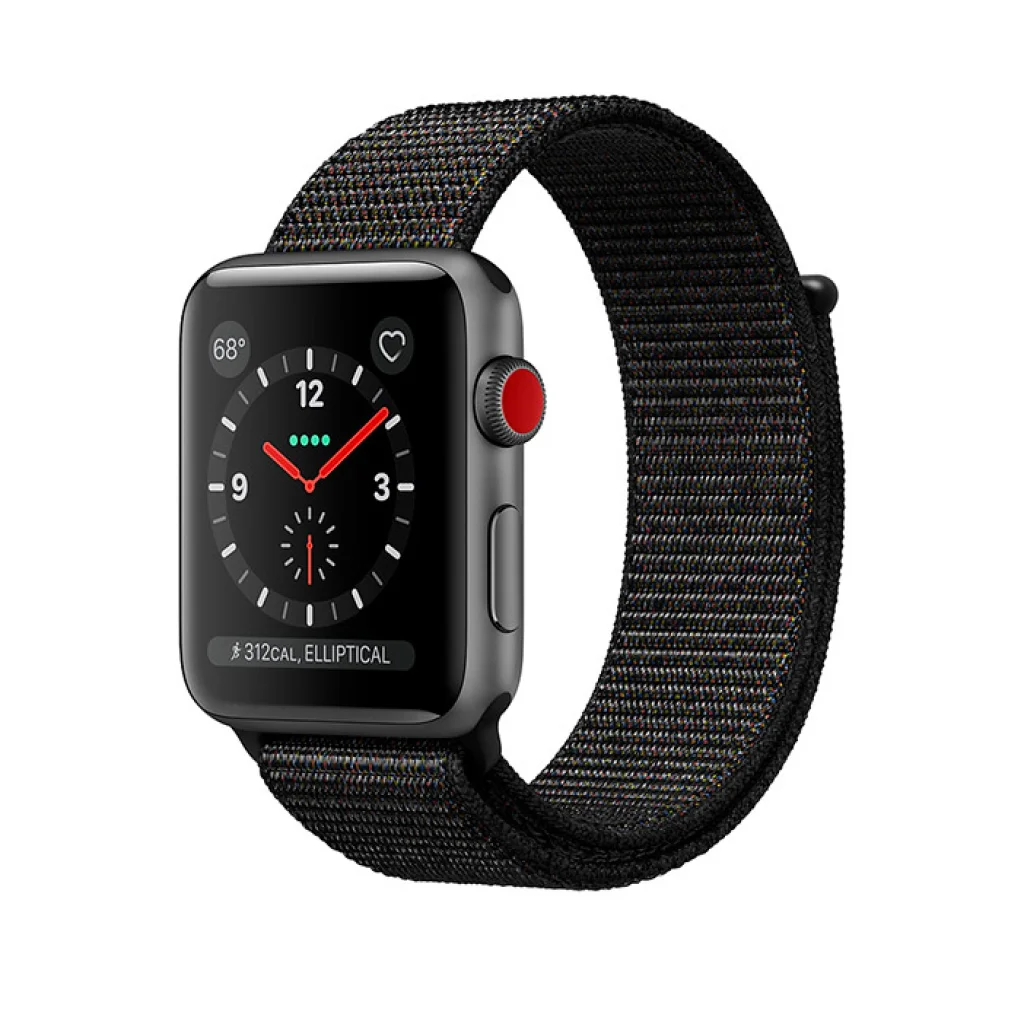 Apple Watch Series 3 GPS + Cellular 42mm Space Gray Aluminum with Black Sport Loop (MRQF2)