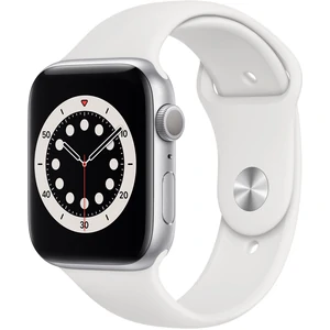 Смарт-часы Apple Watch Series 6 GPS 44mm Silver Aluminum Case with White Sport Band (M00D3)
