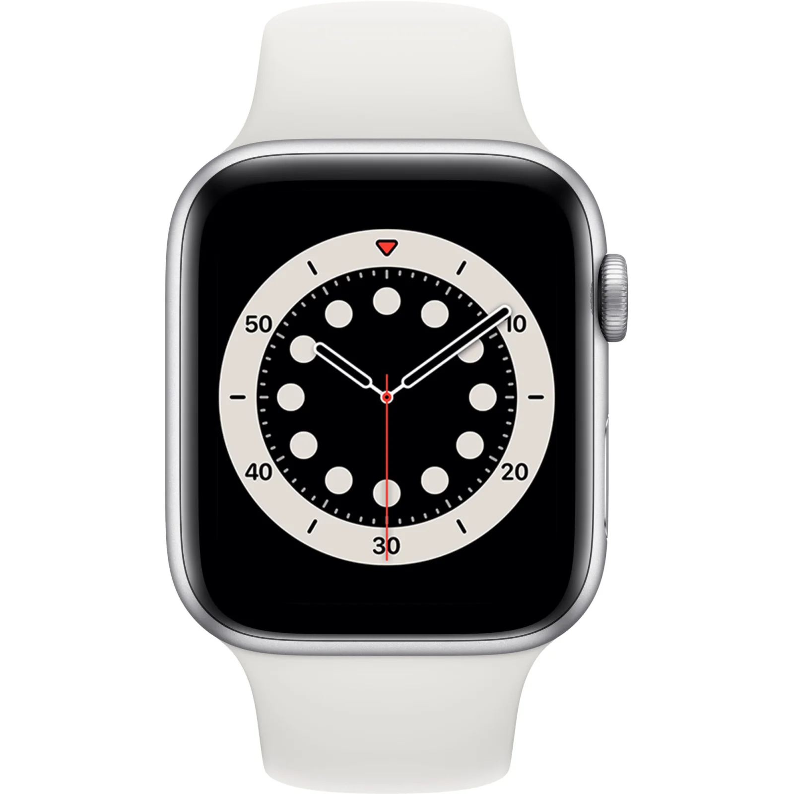 Apple Watch Series 6 GPS 44mm Silver Aluminum Case with White Sport Band (M00D3)
