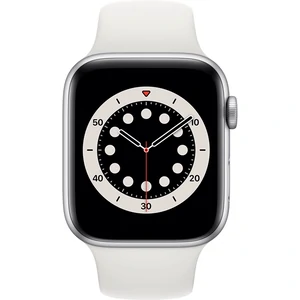 Apple Watch Series 6 GPS 44mm Silver Aluminum Case with White Sport Band (M00D3)