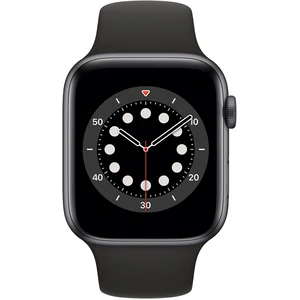 Apple Watch Series 6 GPS 44mm Space Gray Aluminum Case with Black Sport Band (M00H3)