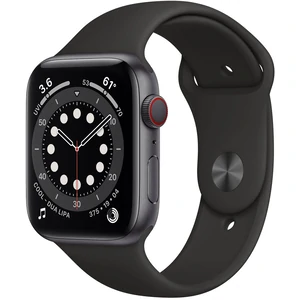 Смарт-часы Apple Watch Series 6 GPS + Cellular 40mm Space Gray Aluminum Case with Black Sport Band (M02Q3, M06P3)