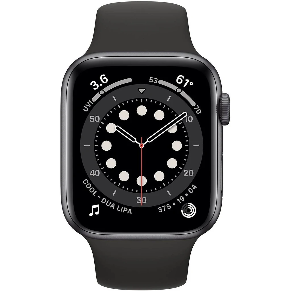 Apple Watch Series 6 GPS + Cellular 40mm Space Gray Aluminum Case with Black Sport Band (M02Q3, M06P3)