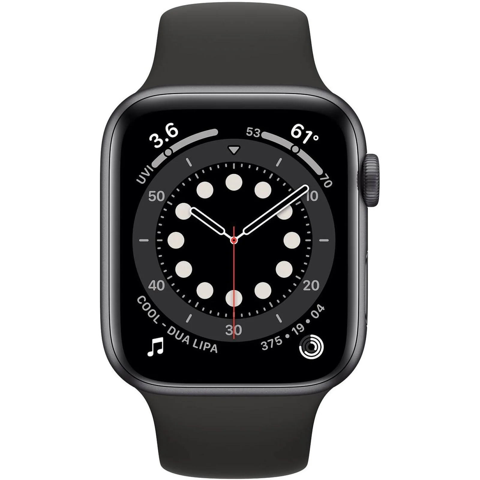 Apple Watch Series 6 GPS + Cellular 40mm Space Gray Aluminum Case with Black Sport Band (M02Q3, M06P3)