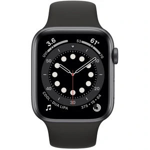 Apple Watch Series 6 GPS + Cellular 40mm Space Gray Aluminum Case with Black Sport Band (M02Q3, M06P3)