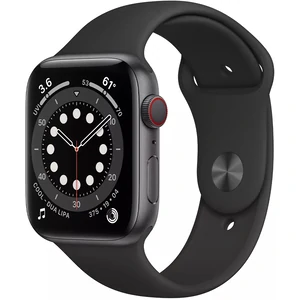 Смарт-часы Apple Watch Series 6 GPS + Cellular 44mm Space Grey Aluminum Case with Black Sport Band (M07H3, MG2E3, M0G83)