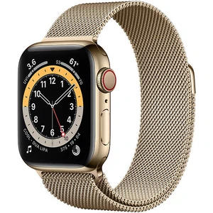 Смарт-часы Apple Watch Series 6 GPS + Cellular 44mm Gold Stainless Steel Case with Gold Milanese Loop (M07P3, M09G3)