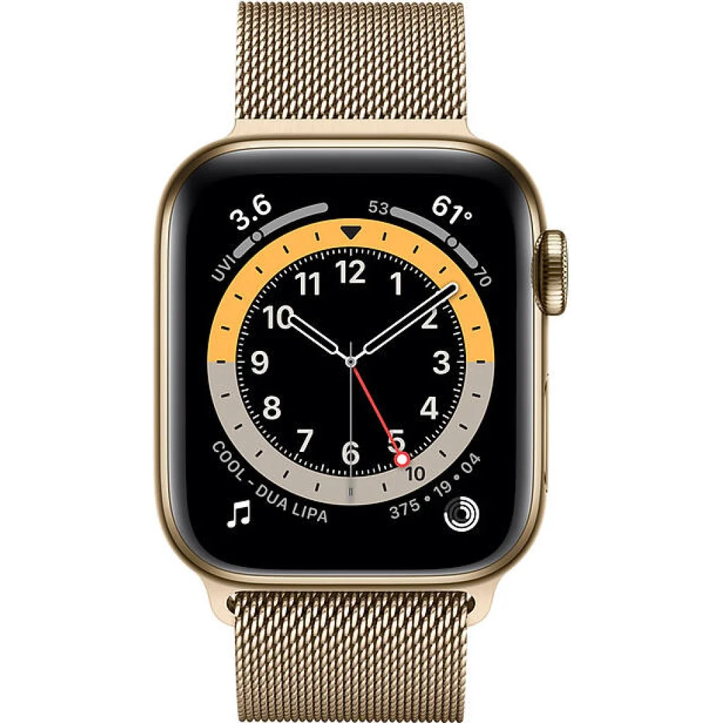 Apple Watch Series 6 GPS + Cellular 44mm Gold Stainless Steel Case with Gold Milanese Loop (M07P3, M09G3)