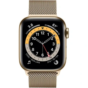 Apple Watch Series 6 GPS + Cellular 44mm Gold Stainless Steel Case with Gold Milanese Loop (M07P3, M09G3)