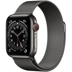 Смарт-часы Apple Watch Series 6 GPS + Cellular 44mm Graphite Stainless Steel Case with Graphite Milanese Loop (M07R3, M09J3)