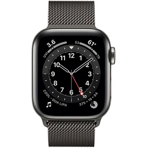 Apple Watch Series 6 GPS + Cellular 44mm Graphite Stainless Steel Case with Graphite Milanese Loop (M07R3, M09J3)
