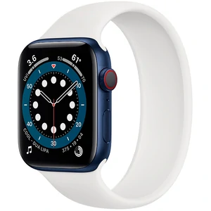 Смарт-часы Apple Watch Series 6 GPS + Cellular 44mm Blue Aluminum Case with White Sport Loop (M0G93)