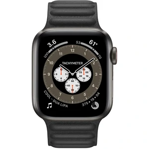 Apple Watch Edition Series 6 GPS + Cellular 44mm Space Black Titanium Case with Black Leather Link (M/L) (M0H13, MY9N2)