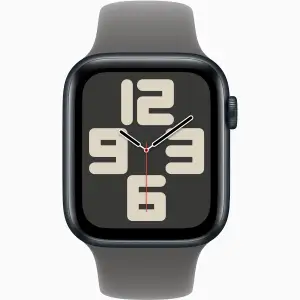 Смарт-часы Apple Watch SE 2 GPS + Cellular 44mm Midnight Aluminum Case with Stone Gray Sport Band M/L (MA9L4, MXLY3)