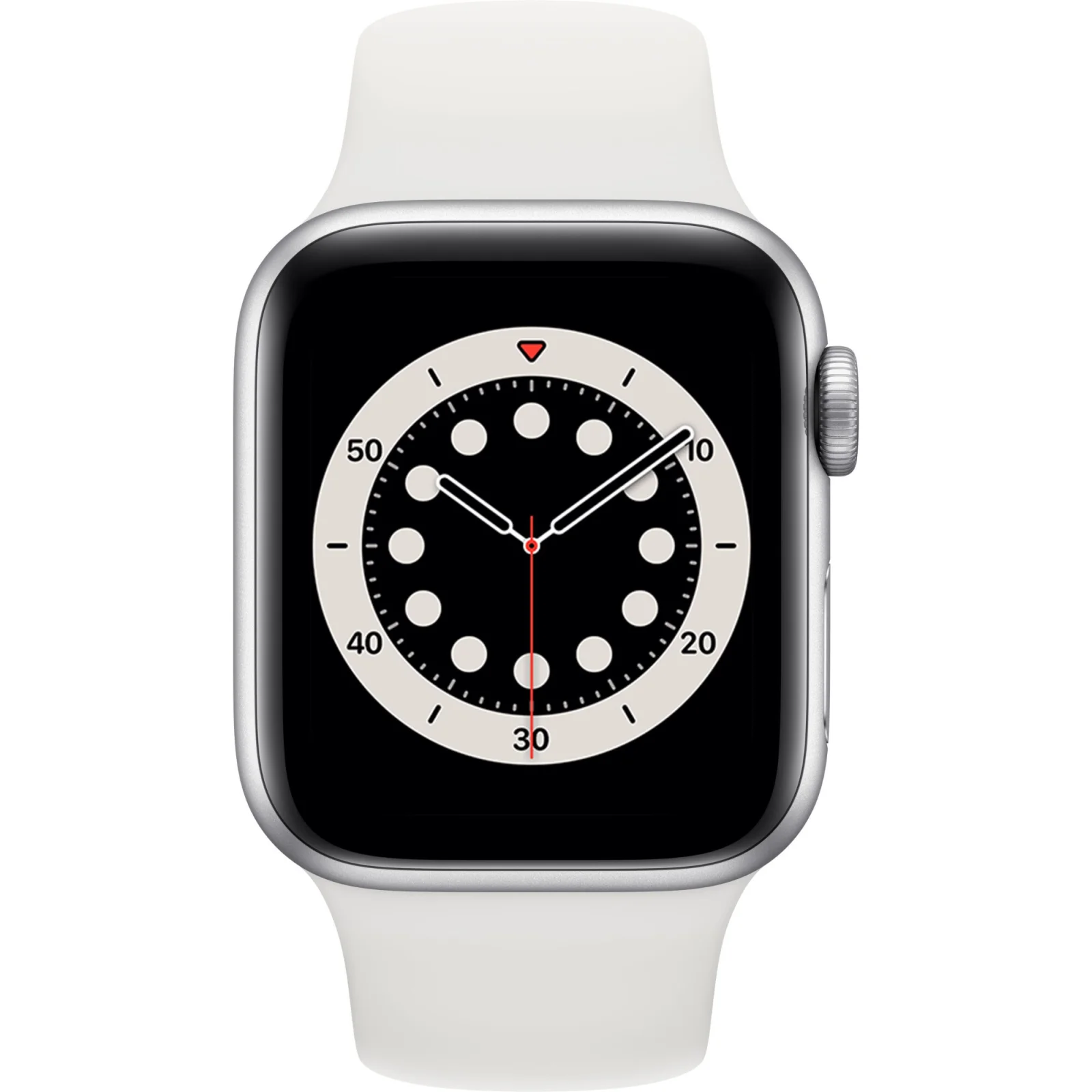 Apple Watch Series 6 GPS 40mm Silver Aluminum Case with White Sport Band MG283 (MG283LL/A)