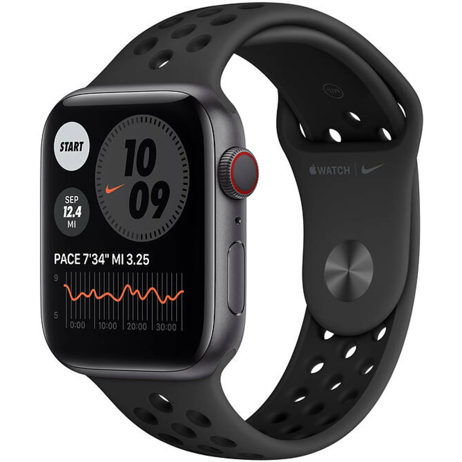 Apple Watch Nike Series 6 GPS + Cellular 40mm Space Gray Aluminum Case with Anthracite/Black Nike Sport Band (M06L3, M07E3)