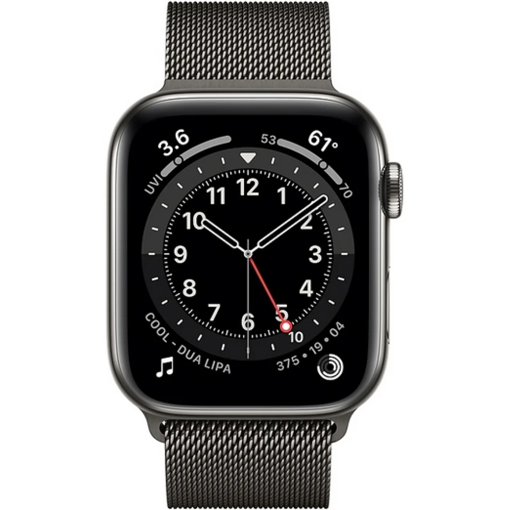 Apple Watch Series 6 GPS + Cellular 40mm Graphite Stainless Steel Case with Graphite Milanese Loop (M06Y3, MG2U3)