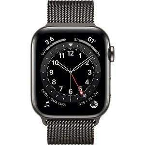 Apple Watch Series 6 GPS + Cellular 40mm Graphite Stainless Steel Case with Graphite Milanese Loop (M06Y3, MG2U3)