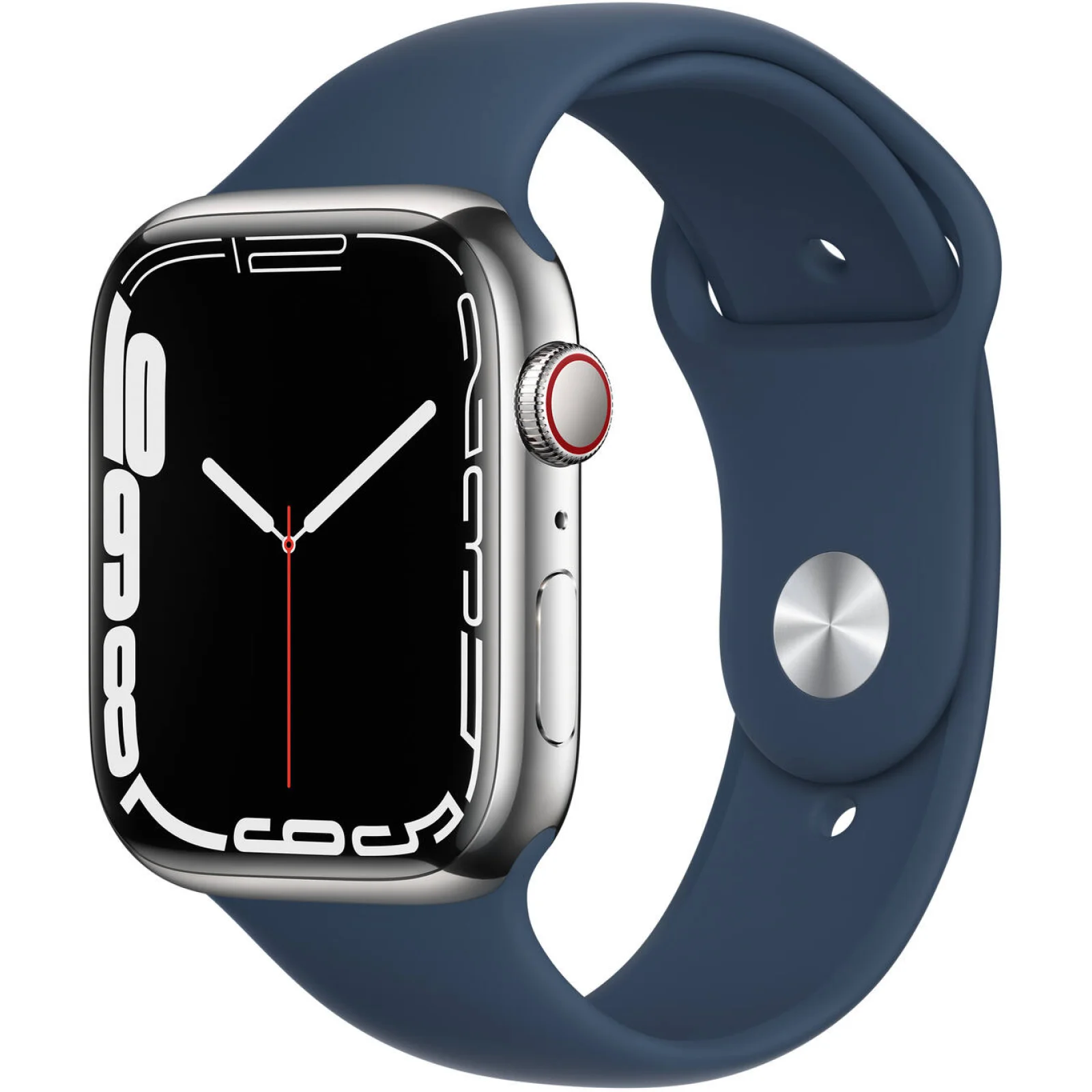 Смарт-часы Apple Watch Series 7 GPS + Cellular 45mm Graphite Stainless Steel Case with Abyss Blue Sport Band (MKJH3)