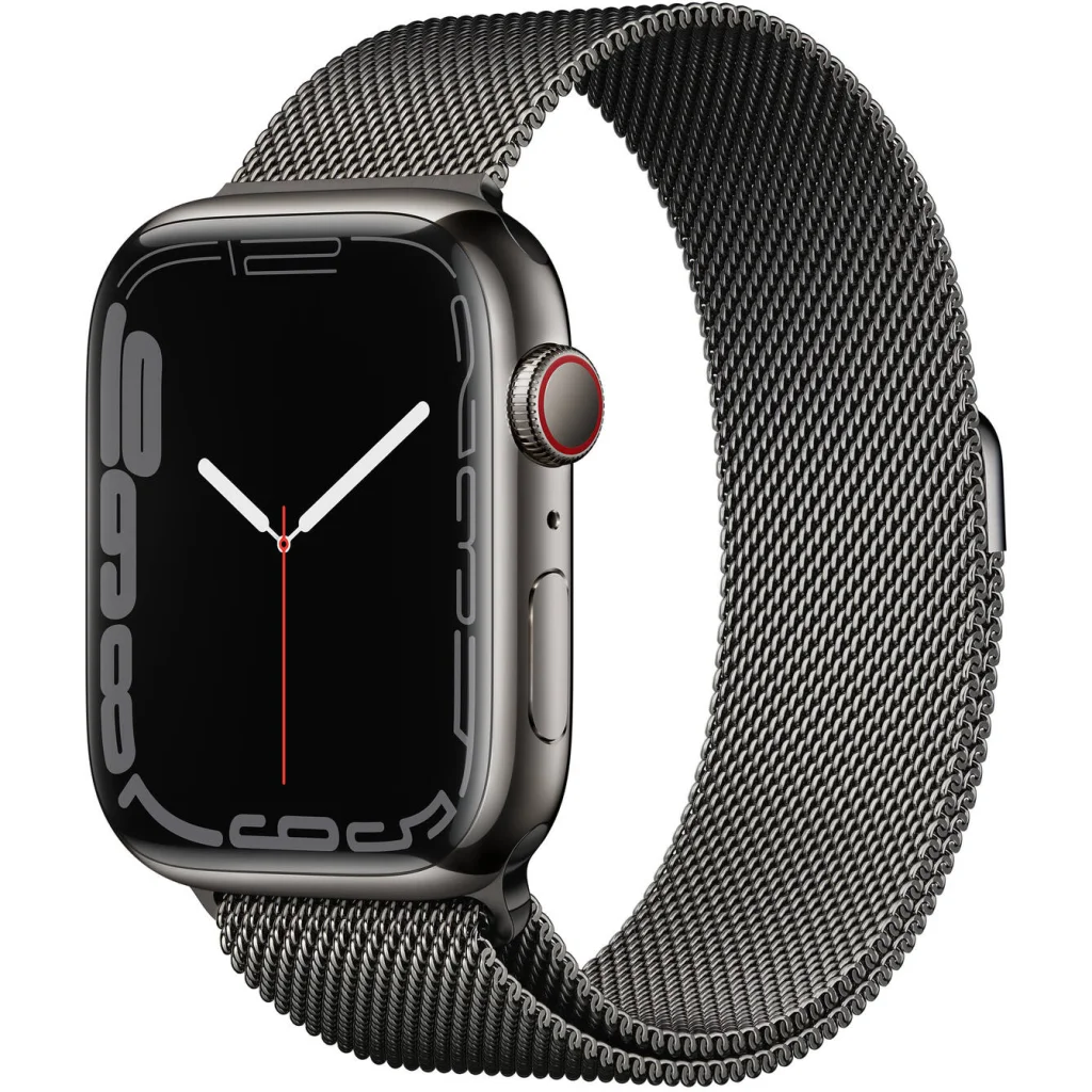 Смарт-годинник Apple Watch Series 7 GPS + Cellular 41mm Graphite Stainless Steel Case with Graphite Milanese Loop (MKHK3, MKJ23)