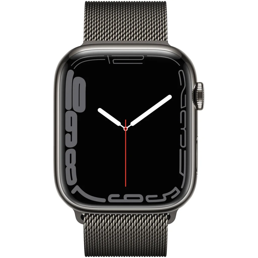 Смарт-годинник Apple Watch Series 7 GPS + Cellular 41mm Graphite Stainless Steel Case with Graphite Milanese Loop (MKHK3, MKJ23)