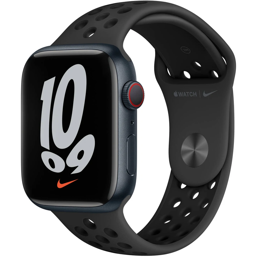 Смарт-годинник Apple Watch Nike Series 7 GPS + Cellular 41mm Midnight Aluminum Case with Anthracite/Black Nike Sport Band (MKHM3, MKJ43)