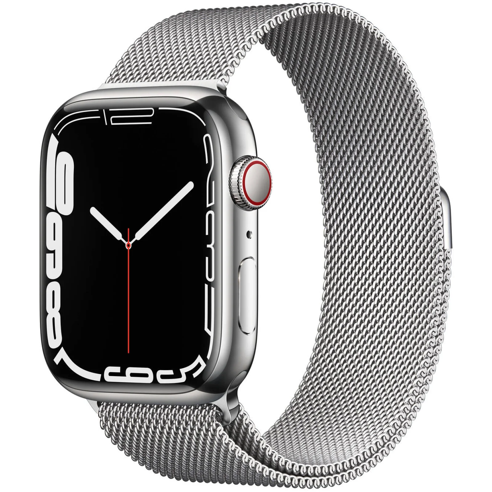 Смарт-годинник Apple Watch Series 7 GPS + Cellular 41mm Silver Stainless Steel Case with Silver Milanese Loop (MKHF3, MKHX3)