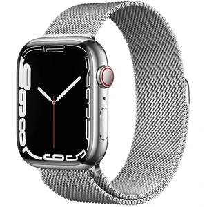 Смарт-часы Apple Watch Series 7 GPS + Cellular 41mm Silver Stainless Steel Case with Silver Milanese Loop (MKHF3, MKHX3)