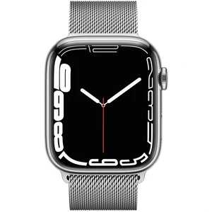 Смарт-годинник Apple Watch Series 7 GPS + Cellular 41mm Silver Stainless Steel Case with Silver Milanese Loop (MKHF3, MKHX3)