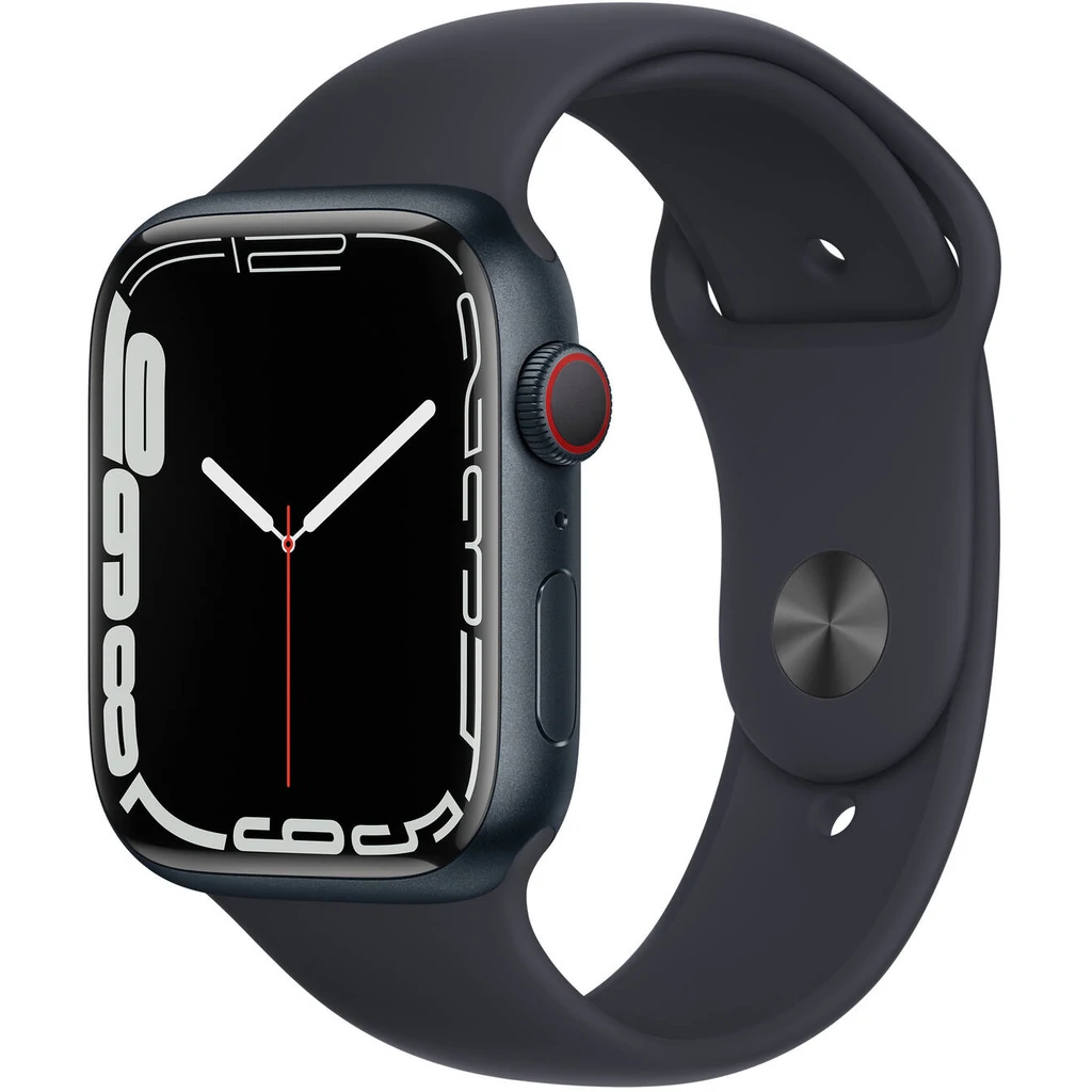 Смарт-часы Apple Watch Series 7 GPS + Cellular 45mm Midnight Aluminum Case with Midnight Sport Band (MKJ73, MKJP3)