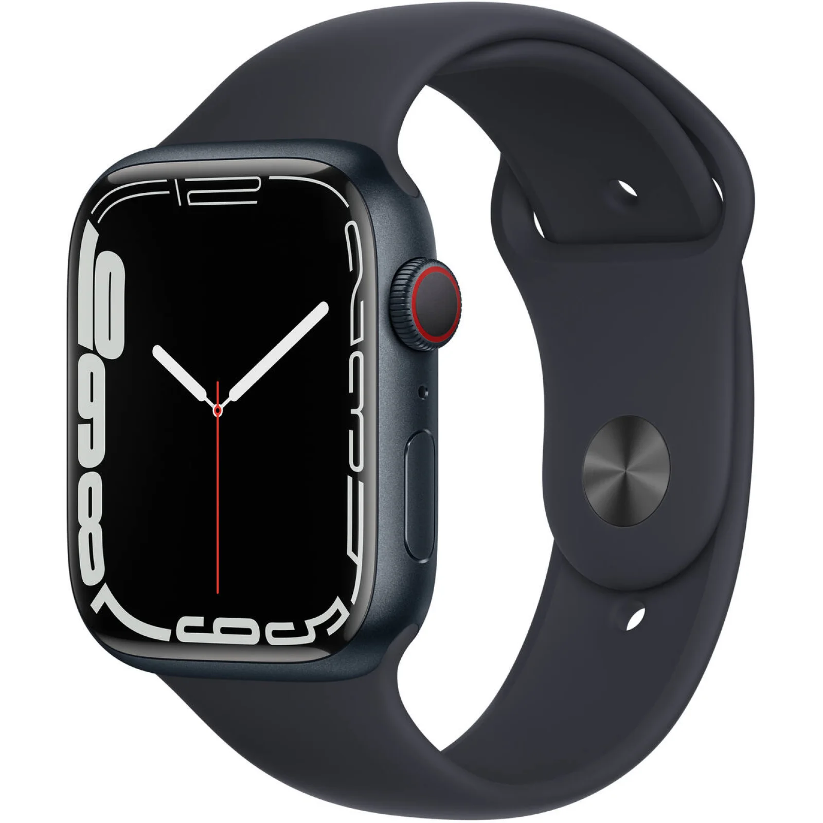Смарт-годинник Apple Watch Series 7 GPS + Cellular 45mm Midnight Aluminum Case with Midnight Sport Band (MKJ73, MKJP3)