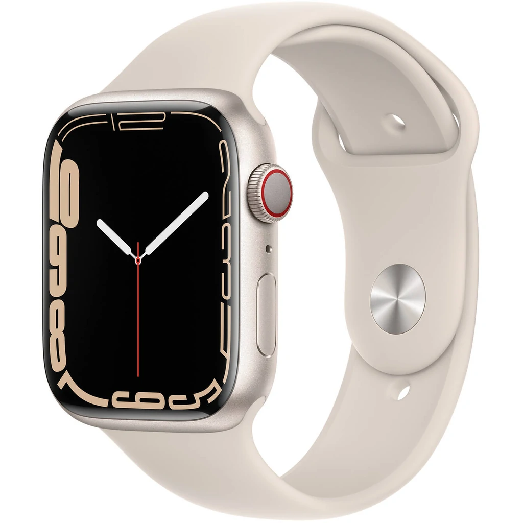 Смарт-годинник Apple Watch Series 7 GPS + Cellular 41mm Starlight Aluminum Case With Starlight Sport Band (MKH83)