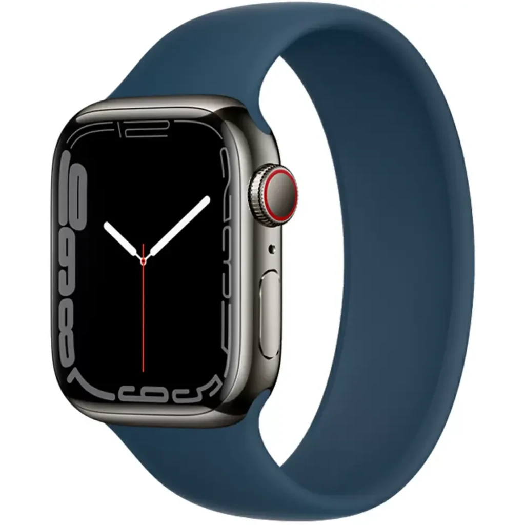 Смарт-часы Apple Watch Series 7 GPS + Cellular 41mm Graphite Stainless Steel Case with Abyss Blue Solo Loop (MKLG3)
