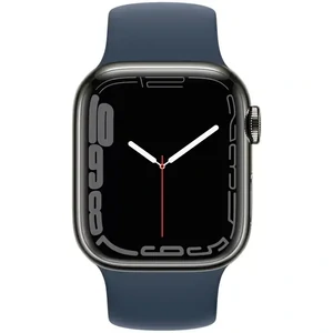 Смарт-часы Apple Watch Series 7 GPS + Cellular 41mm Graphite Stainless Steel Case with Abyss Blue Solo Loop (MKLG3)