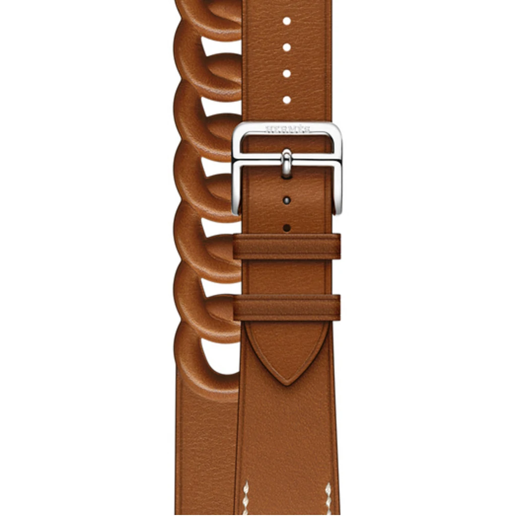 Ремешок Apple Fauve Barenia Gourmette Double Tour для Apple Watch Hermes 38mm, 40mm, 41mm (MKFV3)
