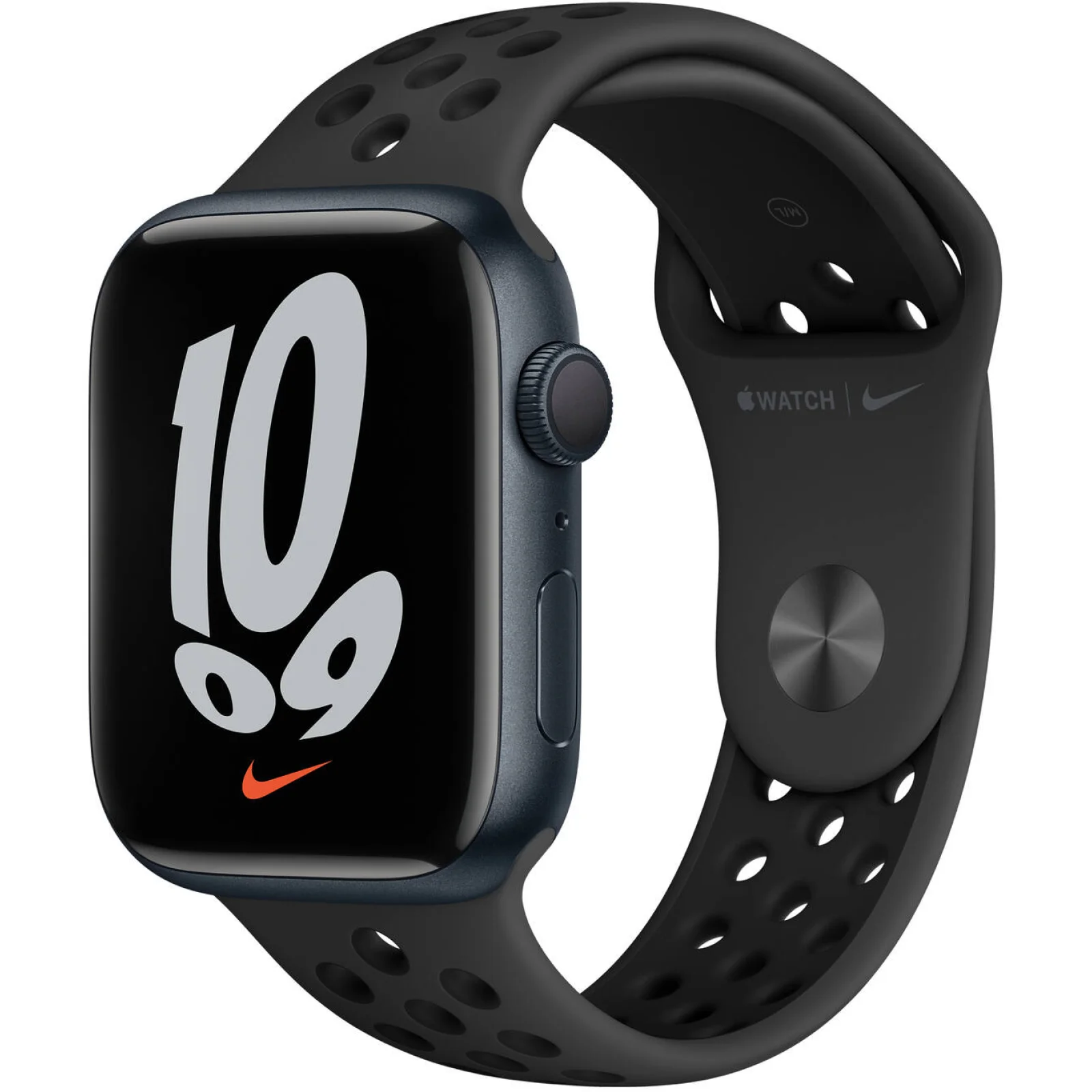 Смарт-годинник Apple Watch Nike Series 7 GPS 41mm Midnight Aluminum Case With Anthracite/Black Nike Sport Band (MKN43)