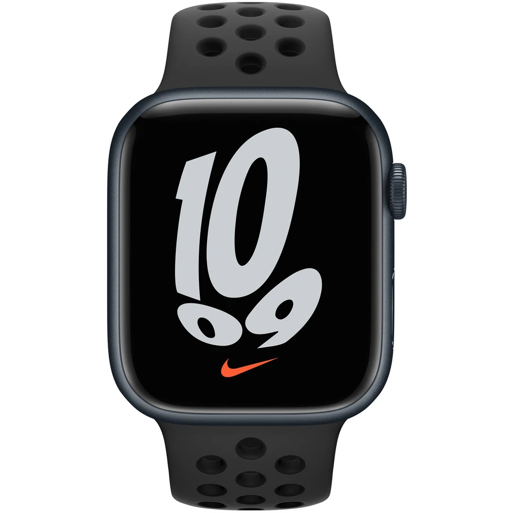 Смарт-годинник Apple Watch Nike Series 7 GPS 41mm Midnight Aluminum Case With Anthracite/Black Nike Sport Band (MKN43)